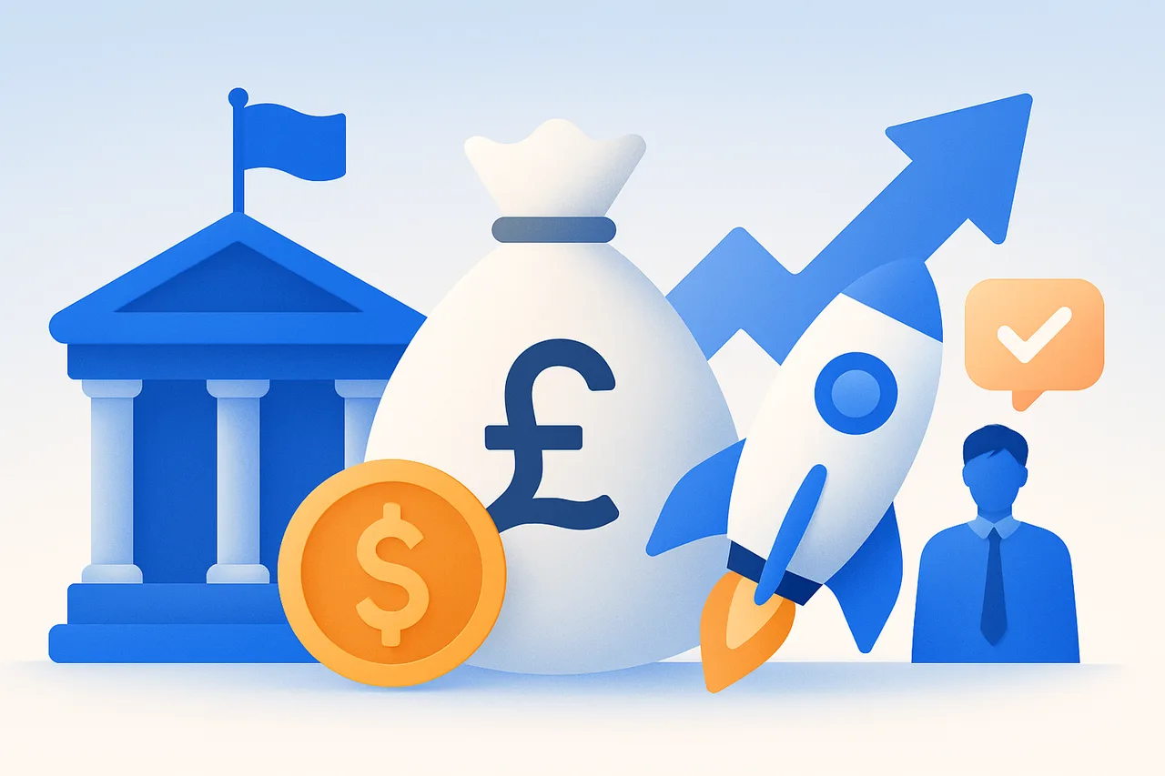 Government Start Up Loans: £500, £25,000 personal loan at 7.5% fixed plus 12 months free mentoring